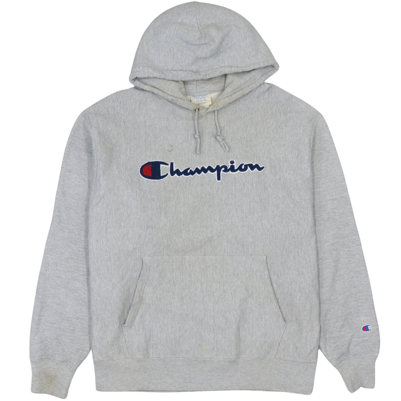 Champion Men's Grey Reverse Weave Pullover Hoodie XL Embroidered Logo