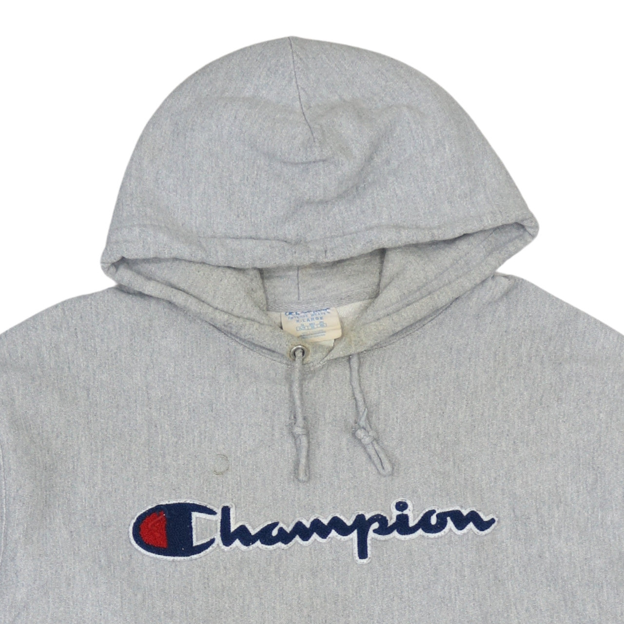 Champion Men's Grey Reverse Weave Pullover Hoodie XL Embroidered Logo