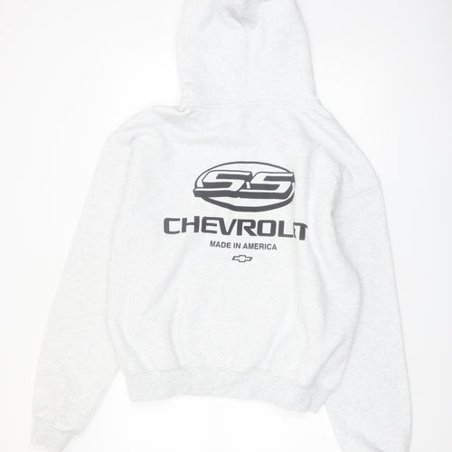 Chevrolet Men's Grey Full Zip Hoodie Medium GM Official Fleece