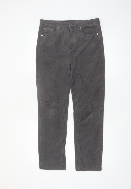Marks and Spencer Women’s Grey Corduroy Chino Trousers Size 10 Regular