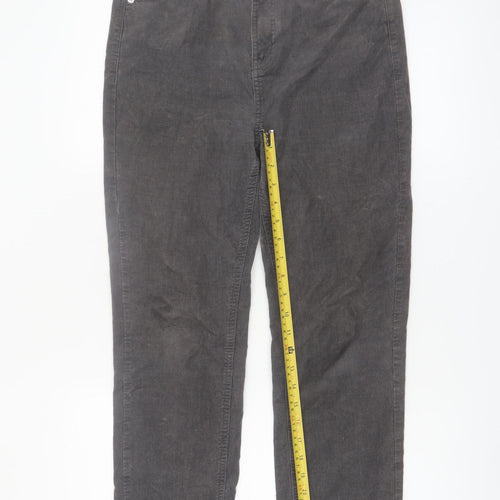 Marks and Spencer Women’s Grey Corduroy Chino Trousers Size 10 Regular