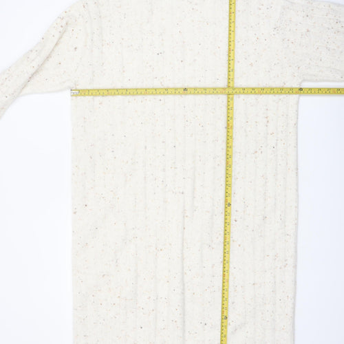 MNG Women Ivory Knit Jumper Dress S Roll Neck Winter Style