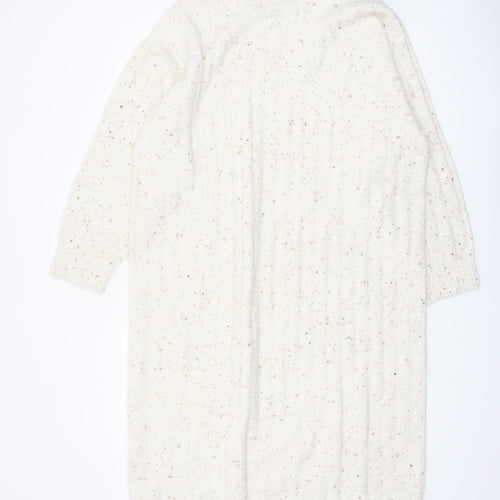 MNG Women Ivory Knit Jumper Dress S Roll Neck Winter Style