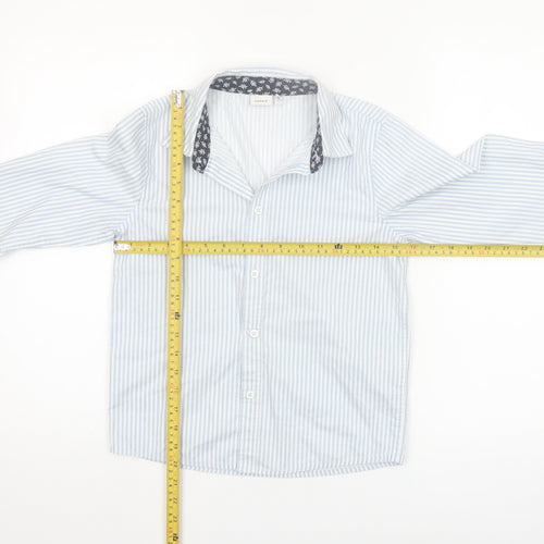 Name It Girls Blue Striped Cotton Long Sleeve Button-Up Shirt 9-10 Years