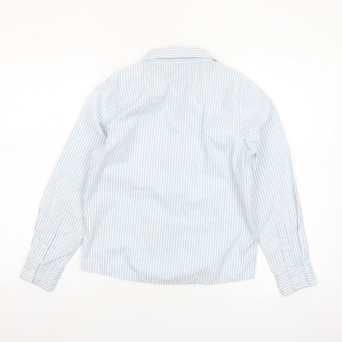 Name It Girls Blue Striped Cotton Long Sleeve Button-Up Shirt 9-10 Years