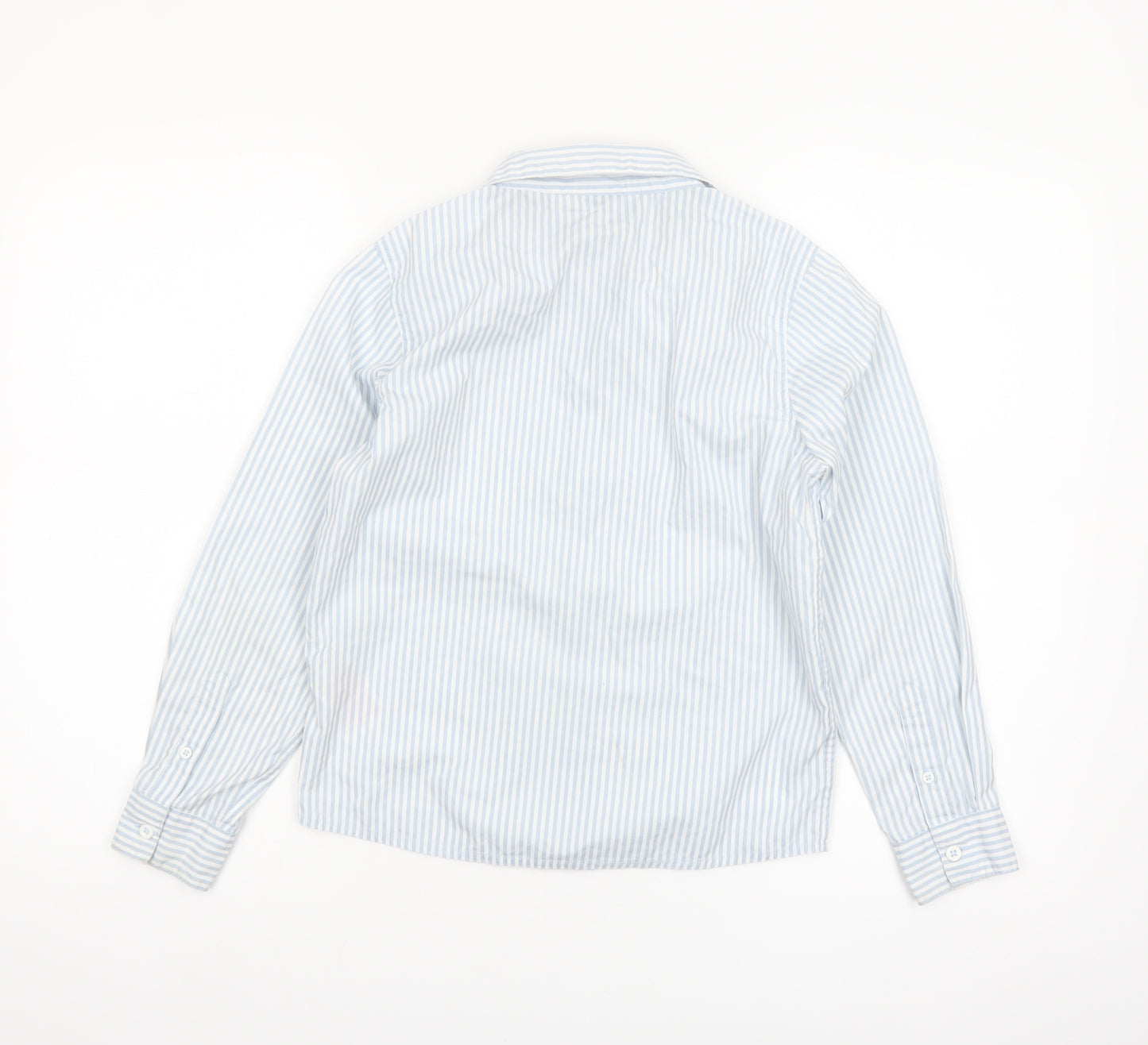 Name It Girls Blue Striped Cotton Long Sleeve Button-Up Shirt 9-10 Years