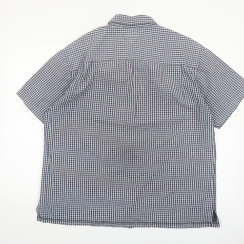 Tommy Jeans Men's Blue Check Short Sleeve Cotton Button-Up Shirt L