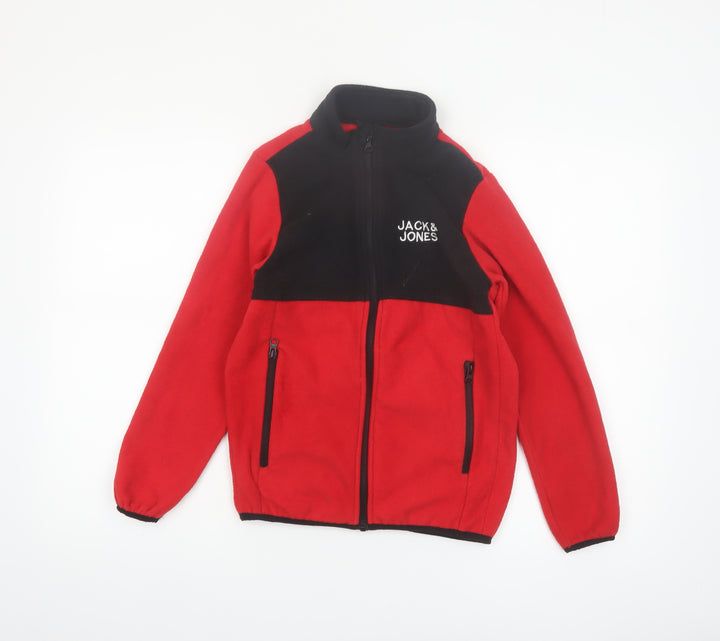 Jack & Jones Boys Red & Black Fleece Zip Jacket 12-13 Years