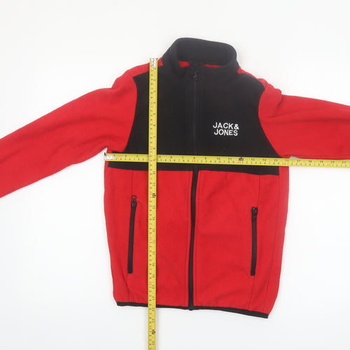 Jack & Jones Boys Red & Black Fleece Zip Jacket 12-13 Years