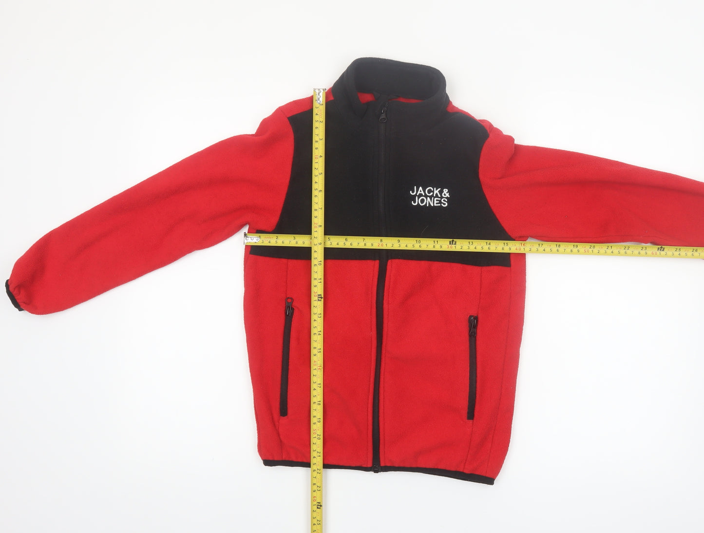 Jack & Jones Boys Red & Black Fleece Zip Jacket 12-13 Years