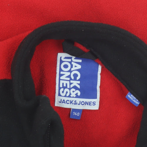 Jack & Jones Boys Red & Black Fleece Zip Jacket 12-13 Years