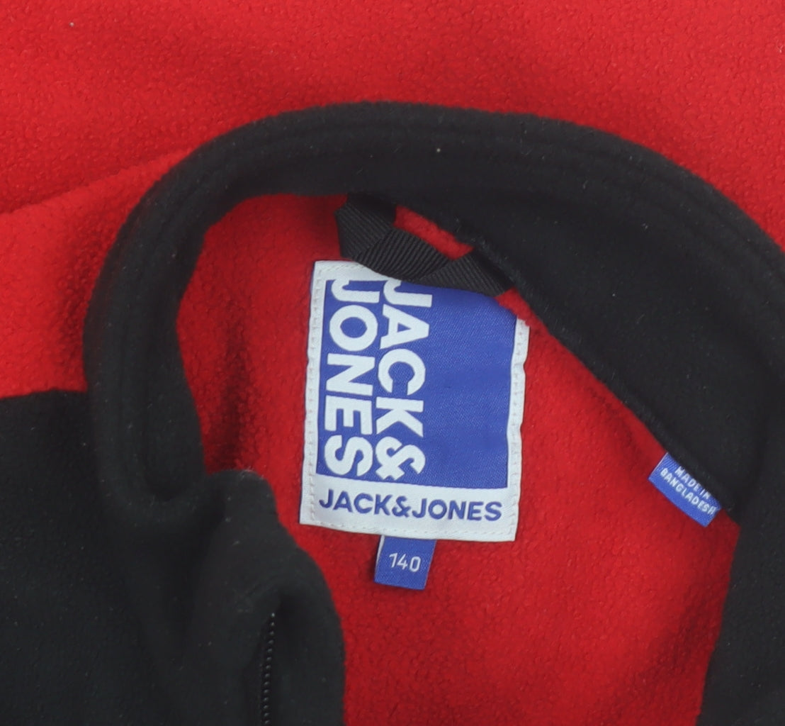 Jack & Jones Boys Red & Black Fleece Zip Jacket 12-13 Years