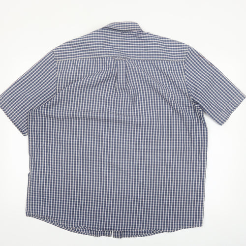 James Pringle Men's Blue Check Button-Up Short Sleeve Shirt XL