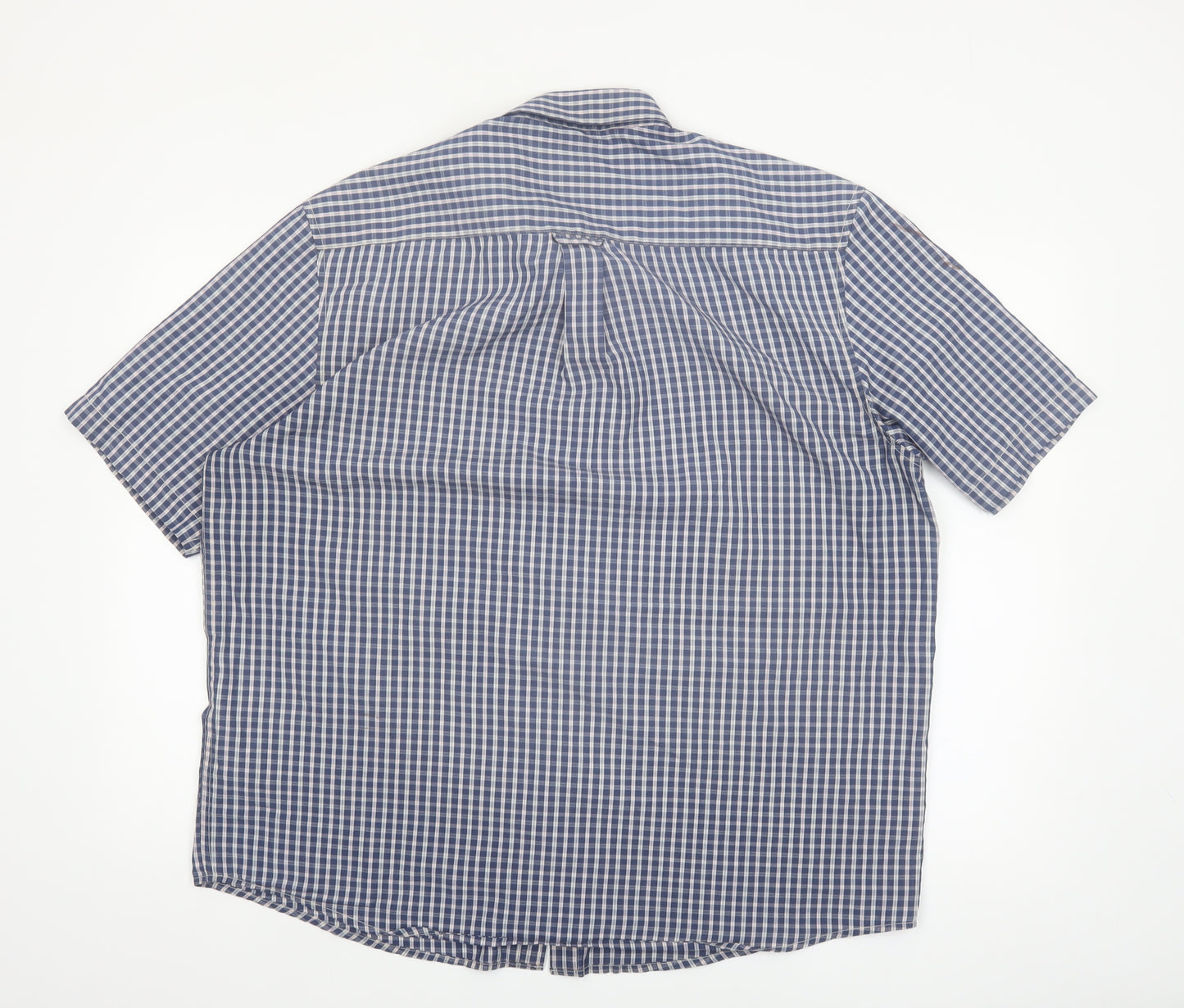 James Pringle Men's Blue Check Button-Up Short Sleeve Shirt XL