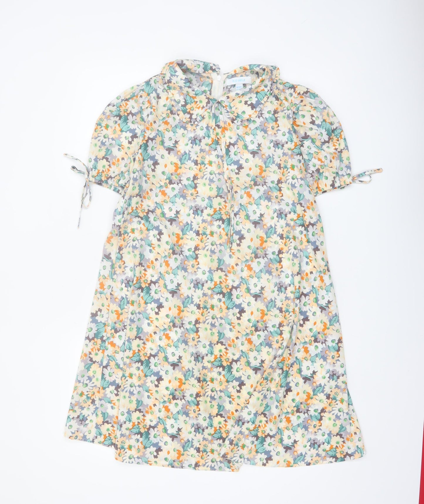 Blue Vanilla Women's Multicoloured Floral A-Line Dress UK 8