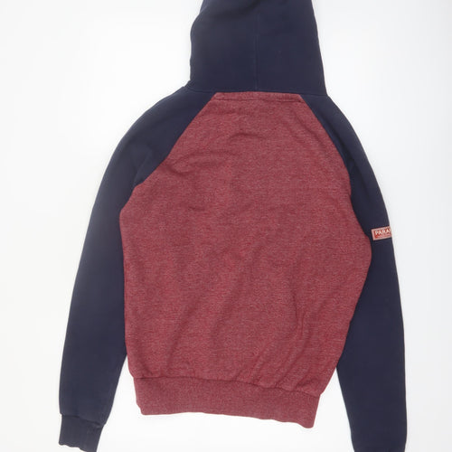Paraffin Men’s Red & Navy Pullover Hoodie Size S Graphic Fleece