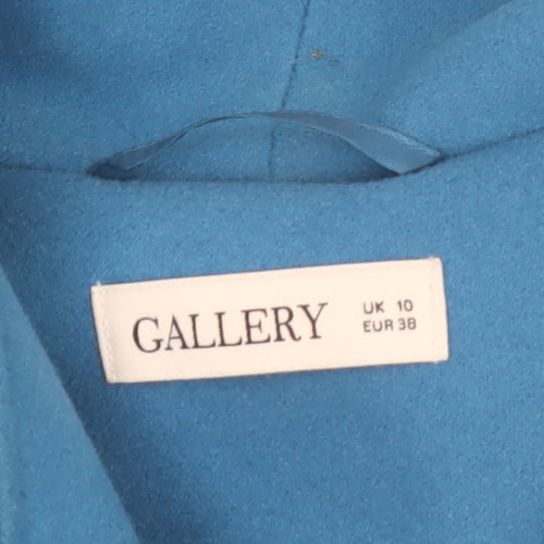Gallery Women’s Blue Belted Long Trench Coat Size 10
