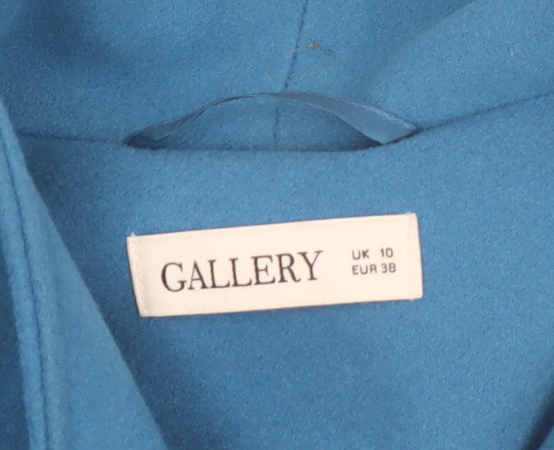 Gallery Women’s Blue Belted Long Trench Coat Size 10