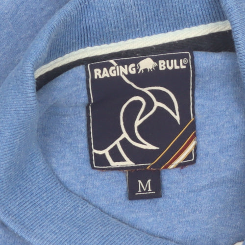Raging Bull Men's Blue Cotton Polo Shirt Size M Short Sleeve