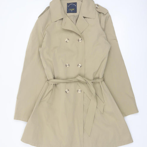 Gioni Seroti Women Beige Trench Coat Belted Mid-Length M