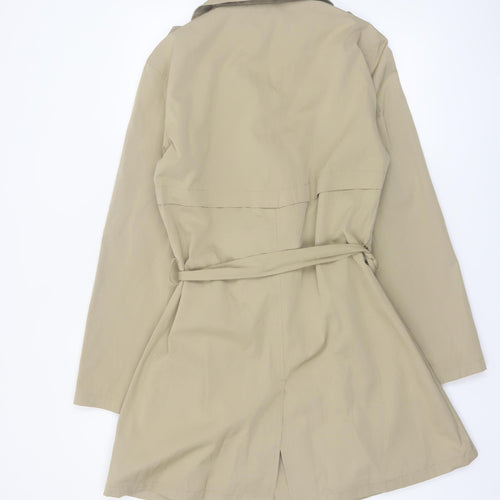 Gioni Seroti Women Beige Trench Coat Belted Mid-Length M