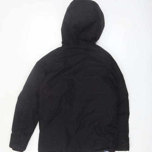 Jack & Jones Boys Black Hooded Parka Coat Size 152 Water Repellent Winter Jacket