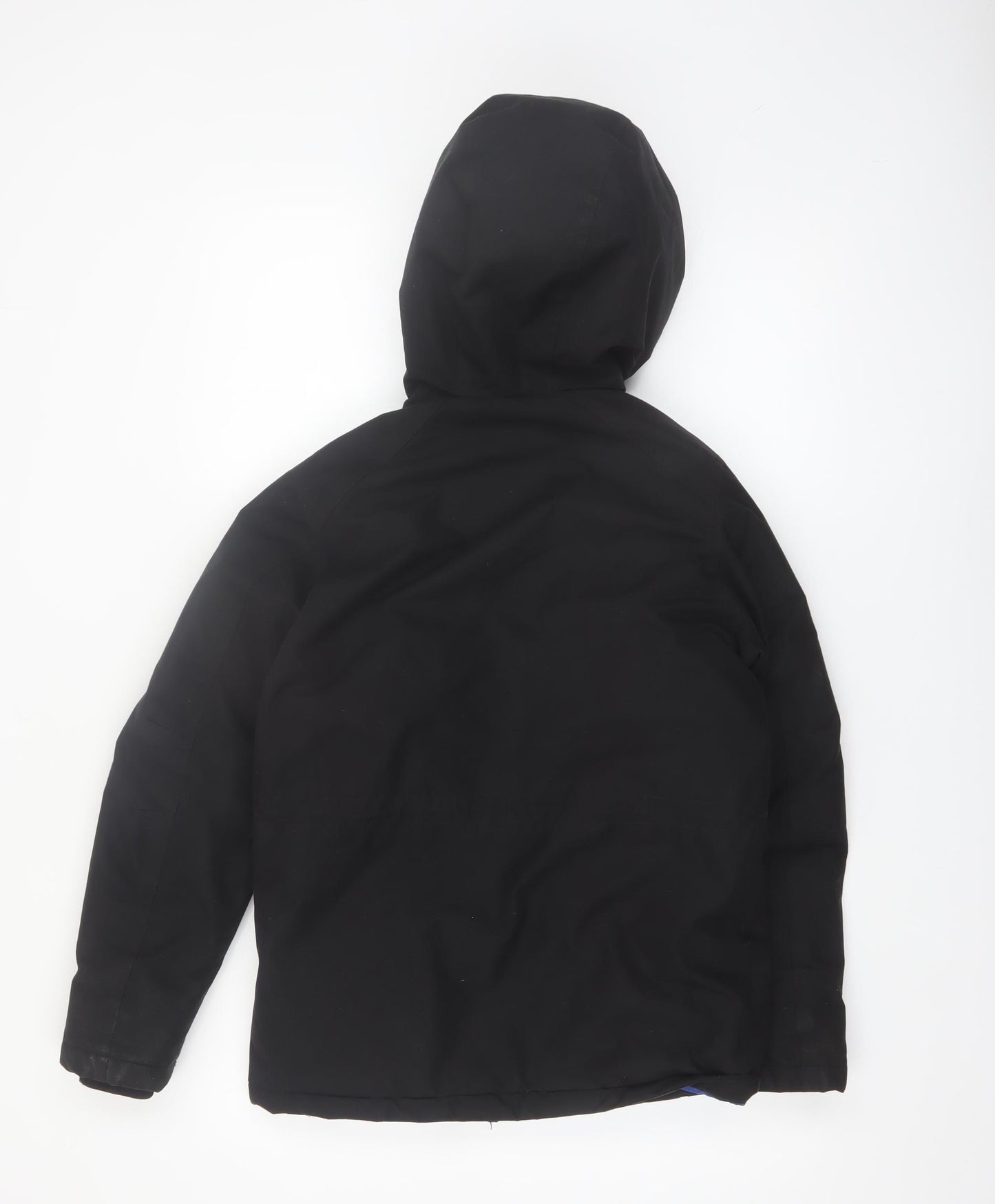 Jack & Jones Boys Black Hooded Parka Coat Size 152 Water Repellent Winter Jacket
