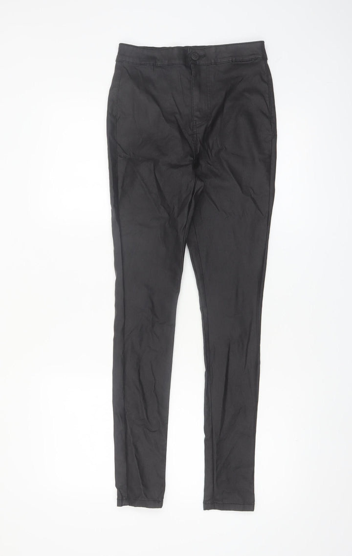 Noisy May Women's Black Coated Skinny Jeggings Size S L30