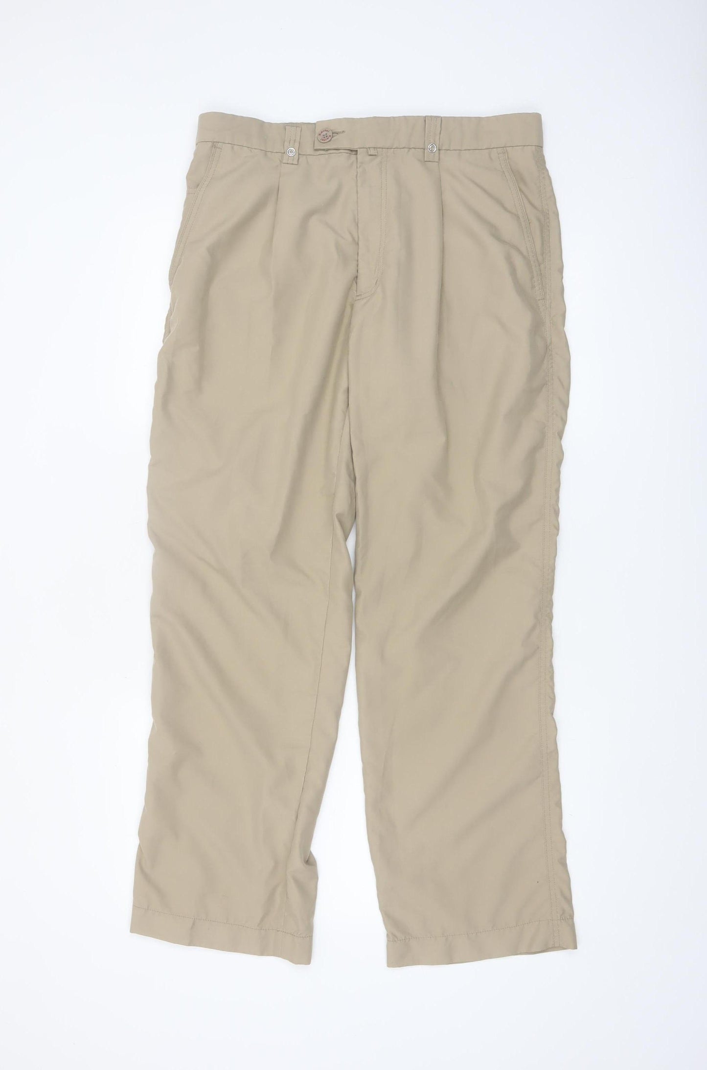Kartel Men's Beige Chino Trousers 34S Regular Fit Lightweight