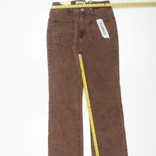 Folyrose Women Brown Flared Corduroy Jeans Size 12