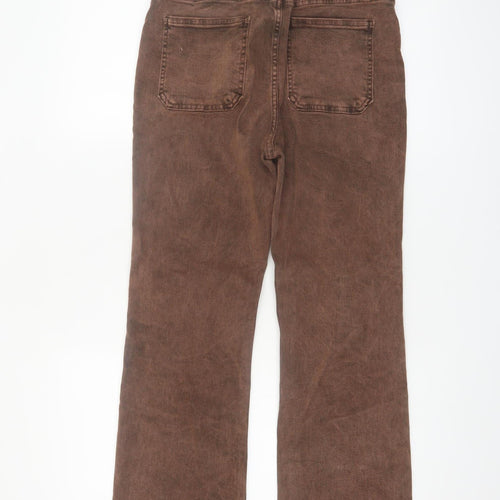 Folyrose Women Brown Flared Corduroy Jeans Size 12