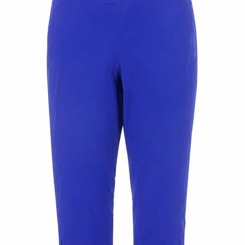 Punto Roma Women’s Blue Capri Trousers L Viscose Blend Stretch