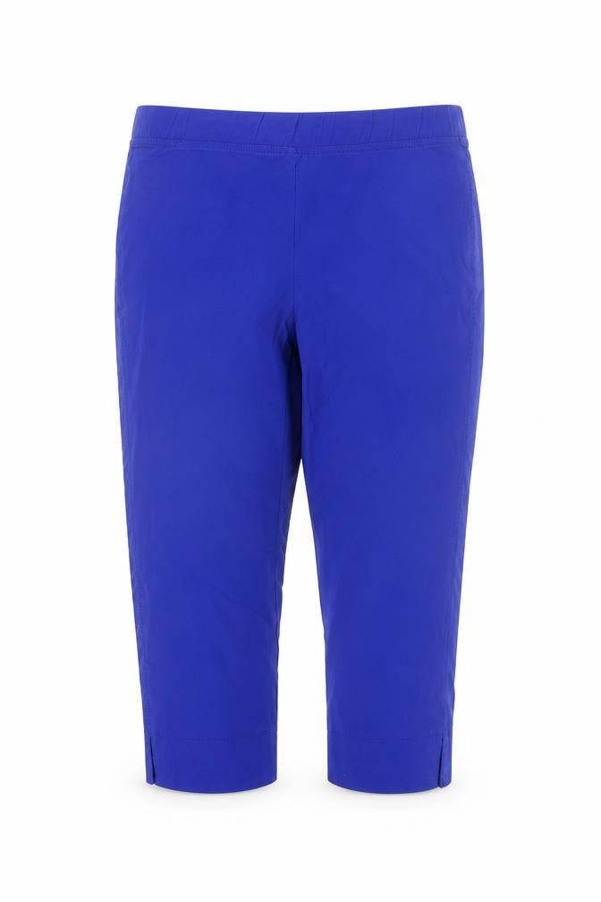 Punto Roma Women’s Blue Capri Trousers L Viscose Blend Stretch