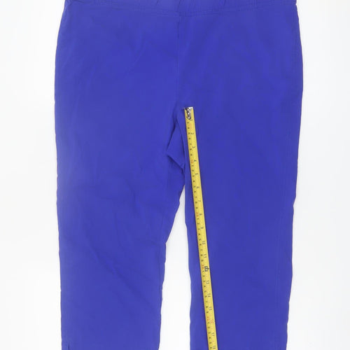 Punto Roma Women’s Blue Capri Trousers L Viscose Blend Stretch