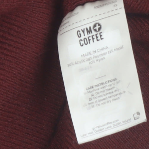 Gym+Coffee Men’s Red XS 1/4 Zip High Neck Knit Jumper