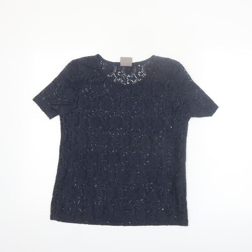 Vero Moda Women's Blue Lace Short Sleeve Blouse Size S