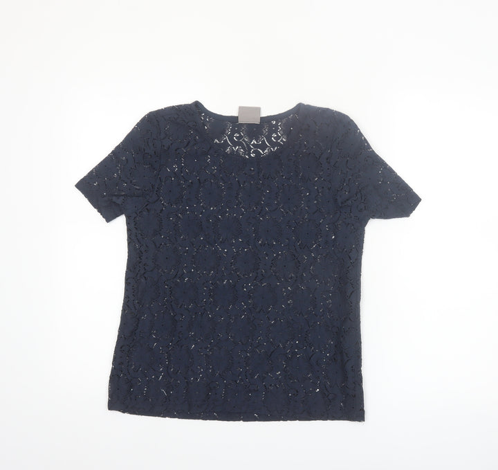 Vero Moda Women's Blue Lace Short Sleeve Blouse Size S