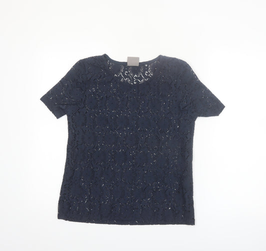 Vero Moda Women's Blue Lace Short Sleeve Blouse Size S