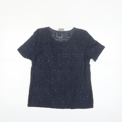 Vero Moda Women's Blue Lace Short Sleeve Blouse Size S
