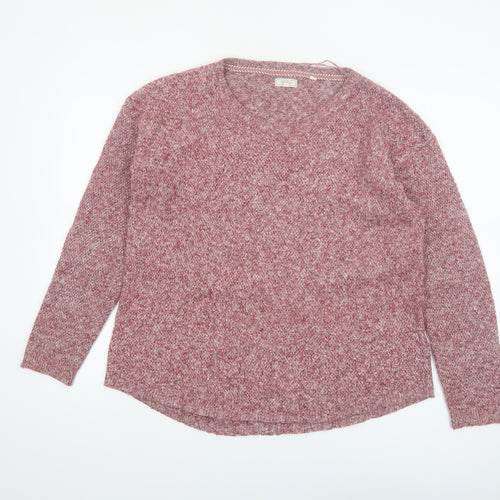 Fat Face Women Pink Crew Neck Knit Pullover Jumper Size 12