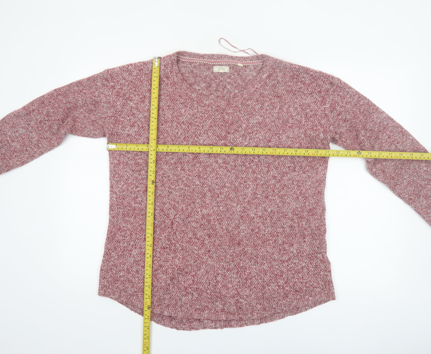 Fat Face Women Pink Crew Neck Knit Pullover Jumper Size 12