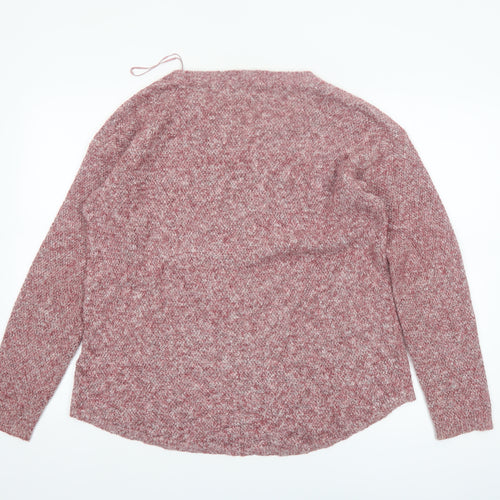 Fat Face Women Pink Crew Neck Knit Pullover Jumper Size 12