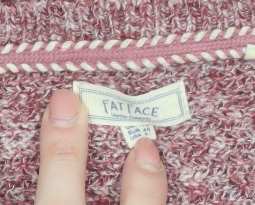 Fat Face Women Pink Crew Neck Knit Pullover Jumper Size 12