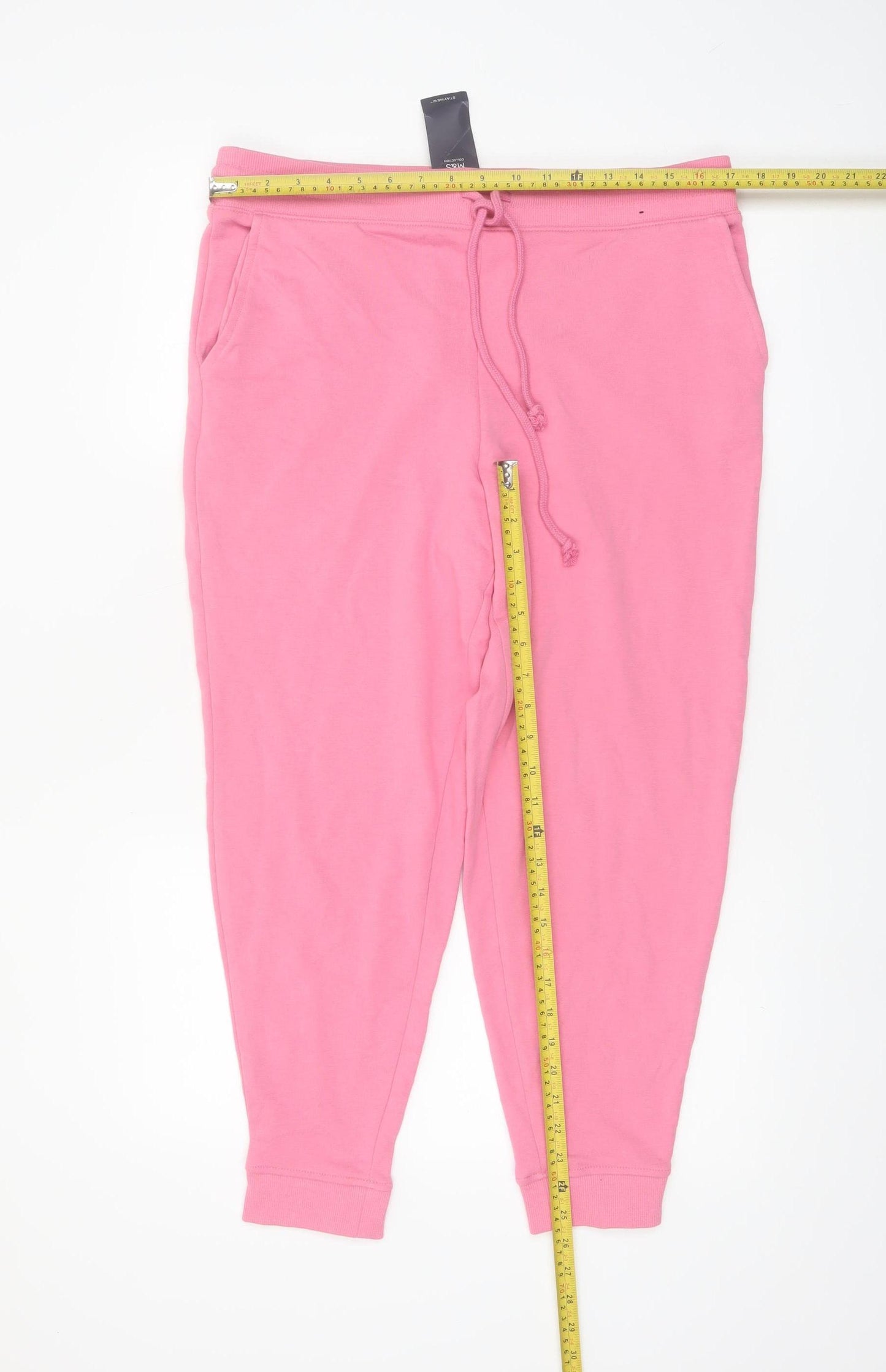 Marks and Spencer Womens Pink Jogger Trousers Size 16 Short