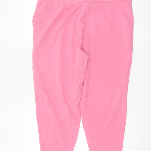 Marks and Spencer Womens Pink Jogger Trousers Size 16 Short