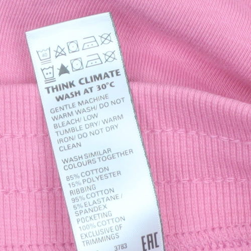 Marks and Spencer Womens Pink Jogger Trousers Size 16 Short