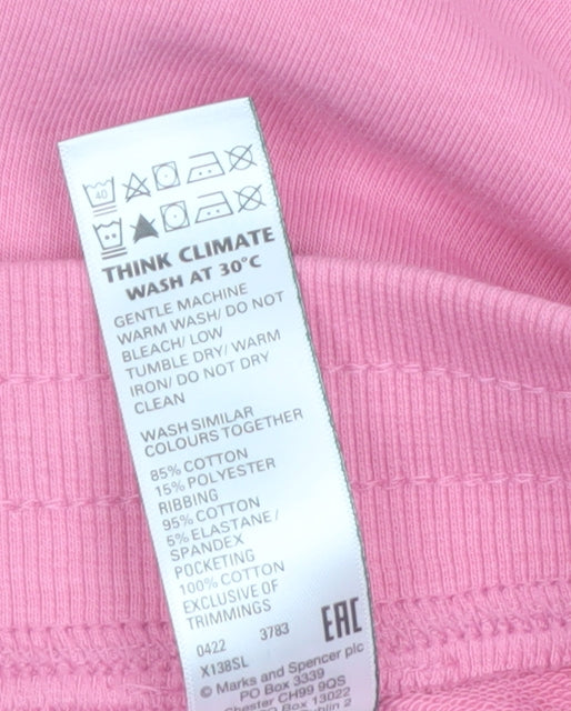 Marks and Spencer Womens Pink Jogger Trousers Size 16 Short