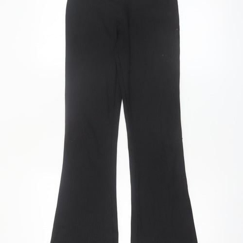 ASOS 4505 Women's Black UK 8 Flared Ribbed Trousers