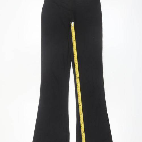 ASOS 4505 Women's Black UK 8 Flared Ribbed Trousers