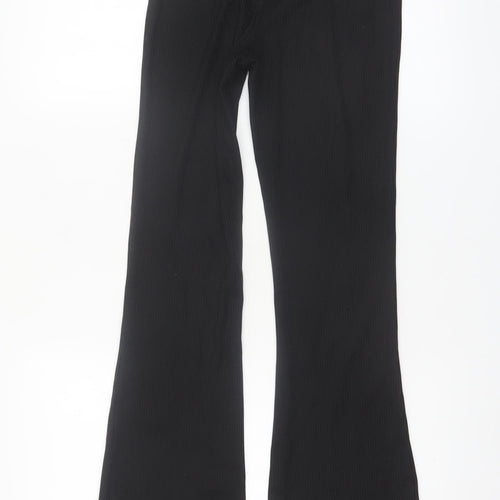 ASOS 4505 Women's Black UK 8 Flared Ribbed Trousers